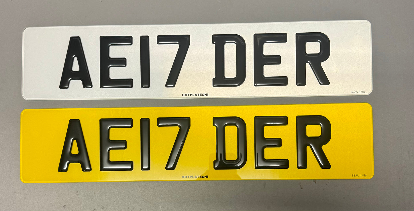 Custom Number Plates - Standard printed, 3D Gel & 4D Acrylic
